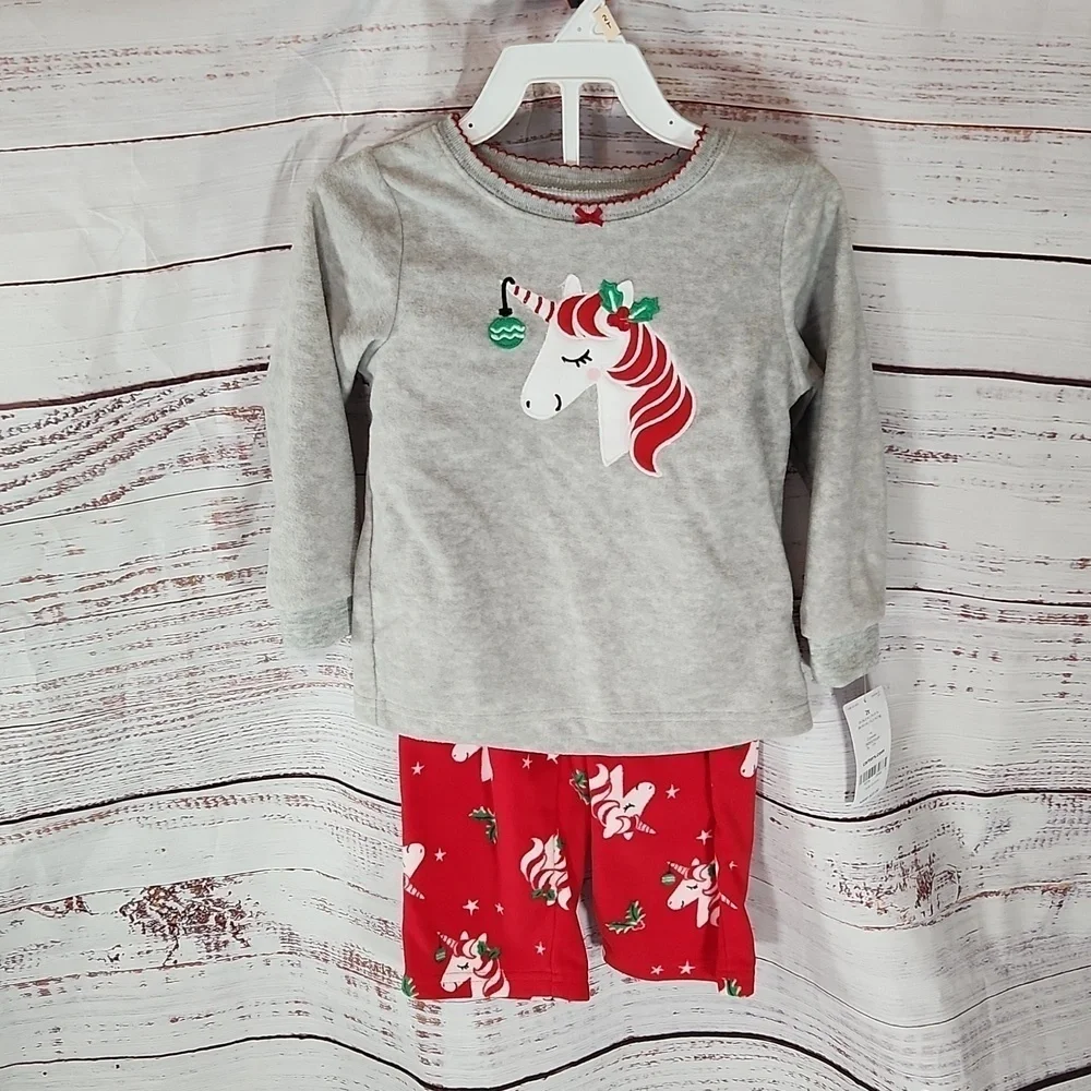 NWT Carter's girls fleece 2 piece long sleeve PJS